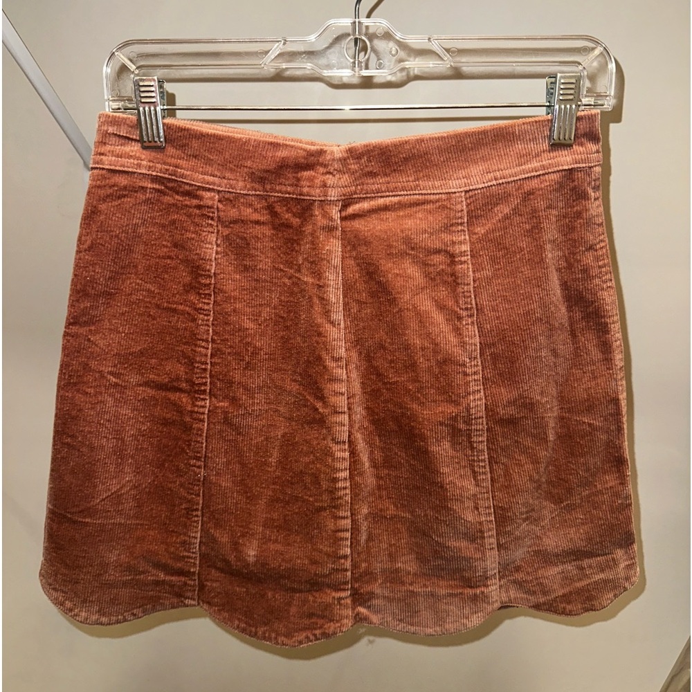 Altar’d State Mauve Scalloped Suede Skirt